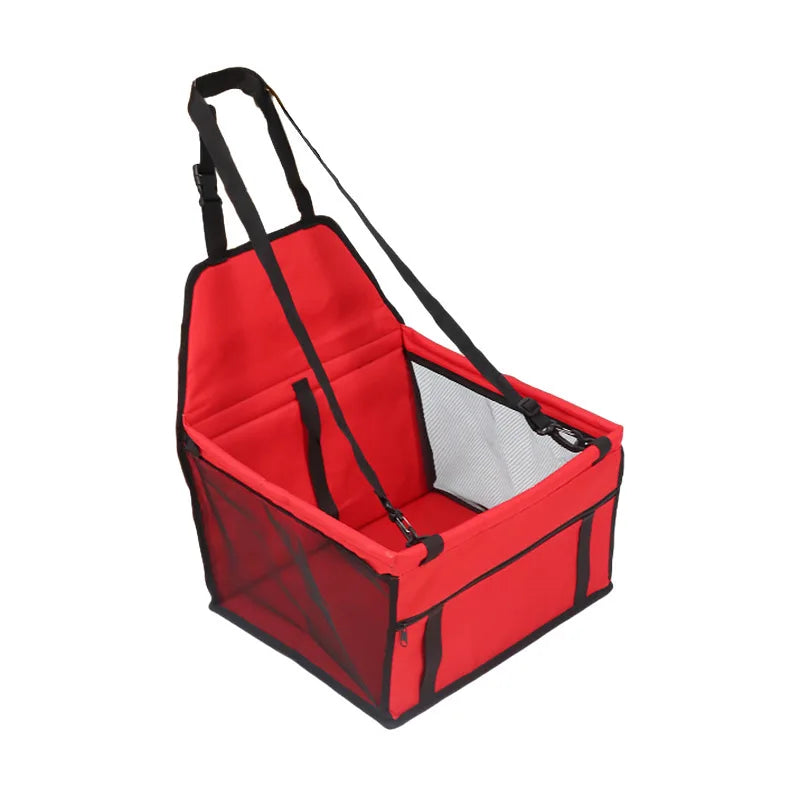 Foldable Dog Car Seat Cover and Travel Hammock - Red