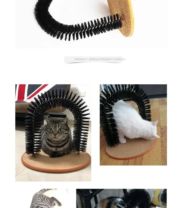 Cat Self-Grooming Arch with Massage Brush and Scratching Pad - view 11