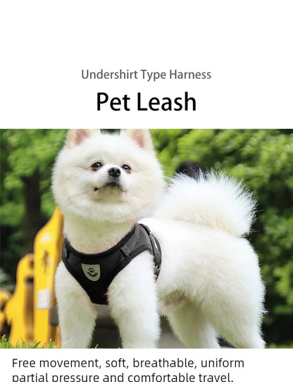Reflective Mesh Dog Vest Harness with Leash - feature view