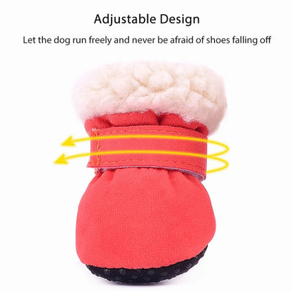 Plush Warm Anti-Slip Dog Boots and Socks (4 Pack) - feature view