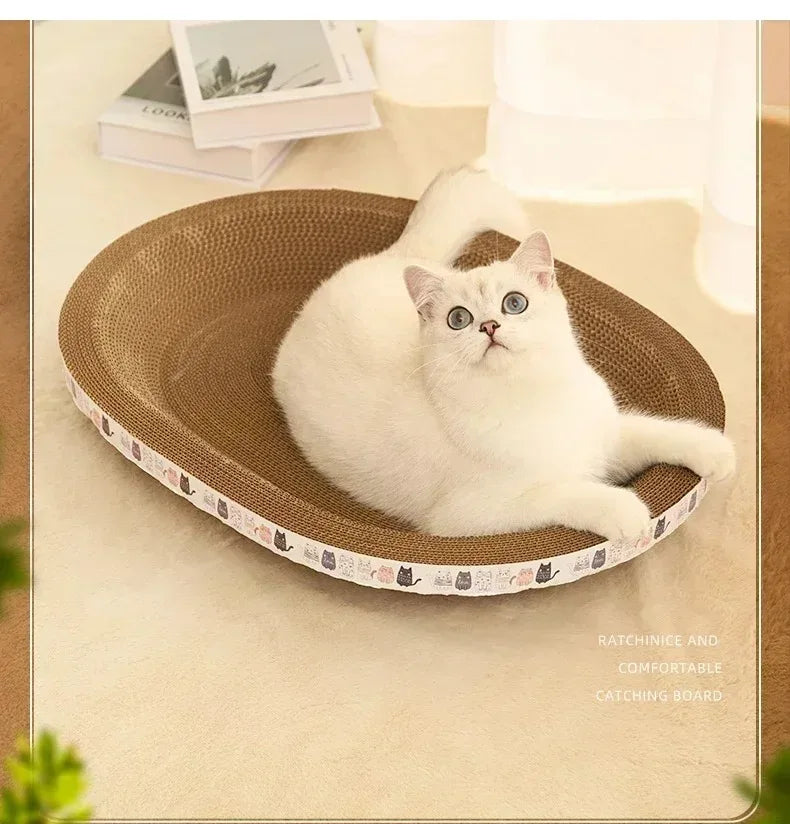 Corrugated Cardboard Cat Scratcher and Bed - from above