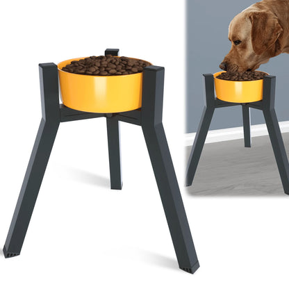 Metal Adjustable Raised Dog Bowl Stand for Large Dogs - black / XL