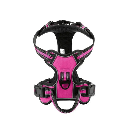 Adjustable No-Pull Reflective Dog Harness - XL / Rose