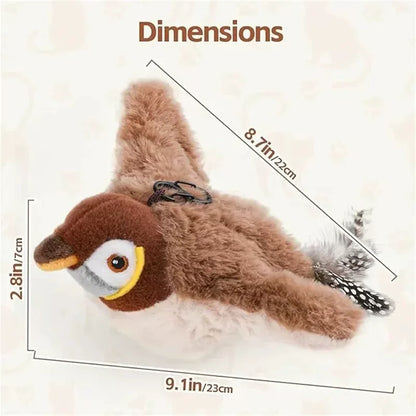 Touch-Activated Chirping Bird Cat Toy - detail