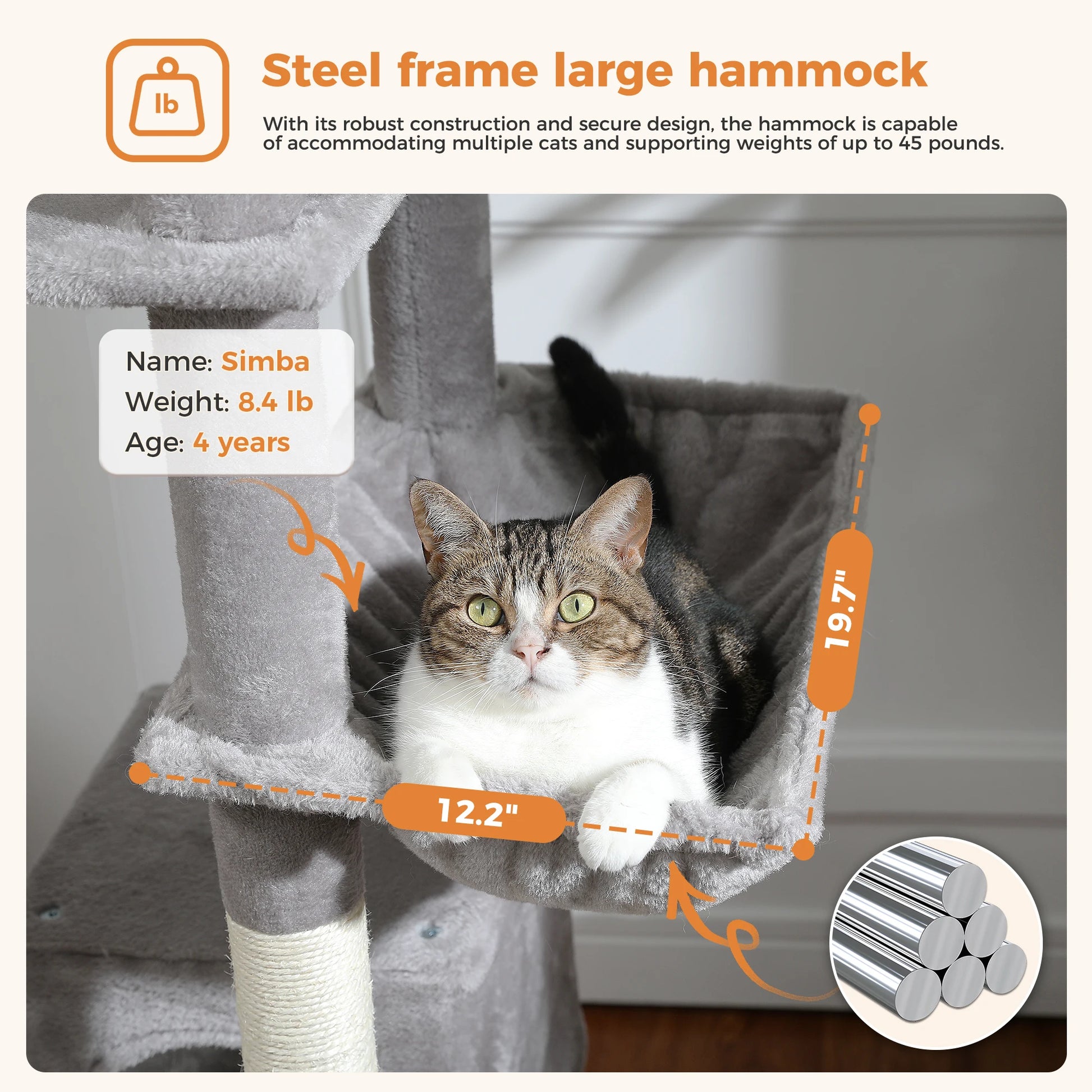 Large Multi-Level Plush Cat Tree with Condos - view 18