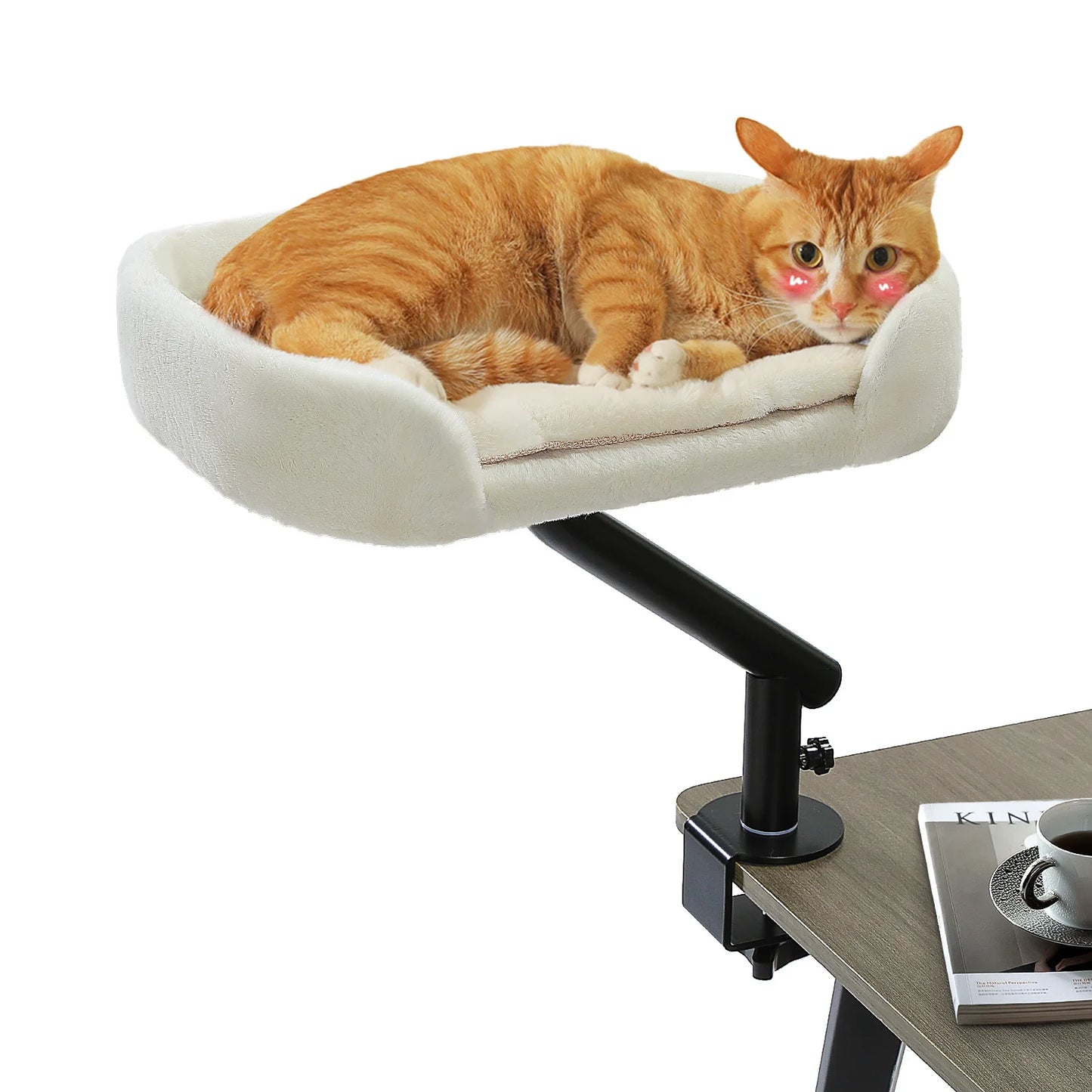 360 Degree Rotatable Cat Desk Bed with Adjustable Stand