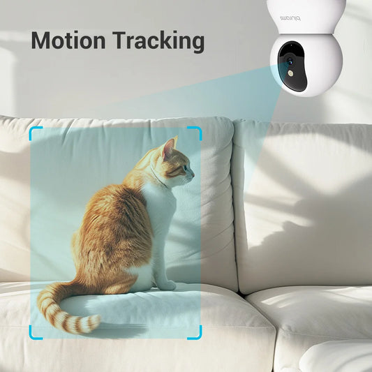 2K Pet Camera with 360 Pan-Tilt and Phone App - side view