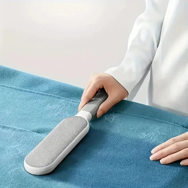 Reusable Double-Sided Pet Hair Remover Brush - in use