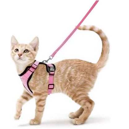 Escape Proof Cat Harness and Leash Set - Pink / XS