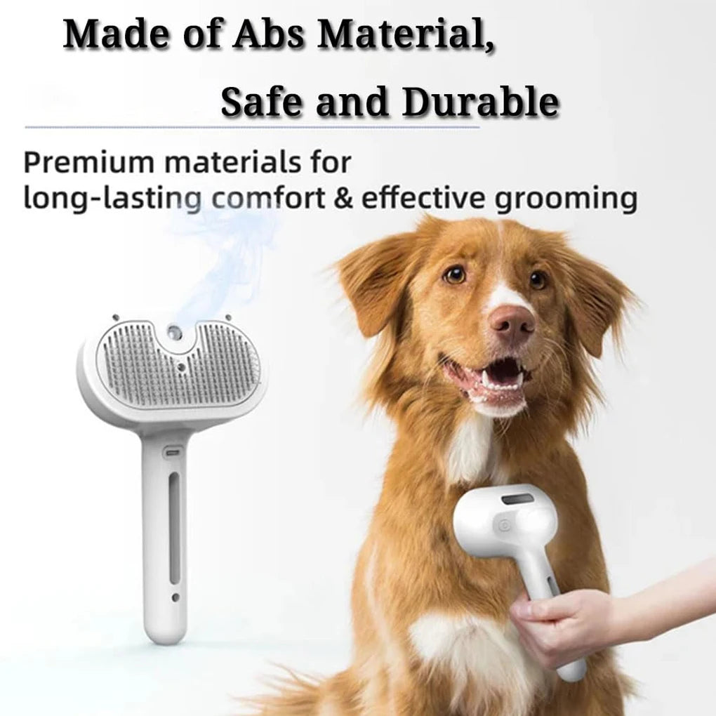 3-in-1 Steam Spray Pet Grooming Brush - side view