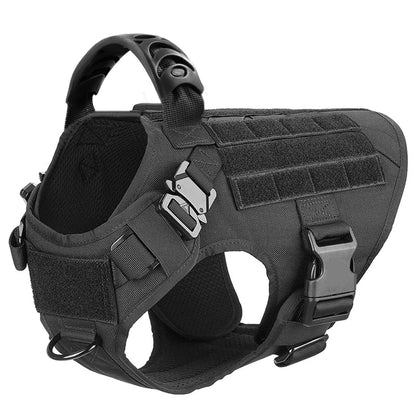 Large Dog Harness and Leash Set with Collar - M / Black Harness