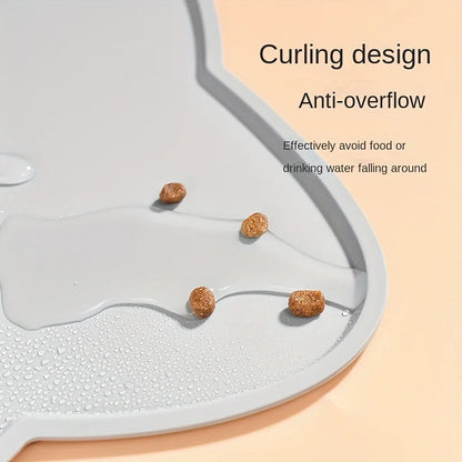 Waterproof Silicone Pet Feeding Mat with Raised Edge - lifestyle