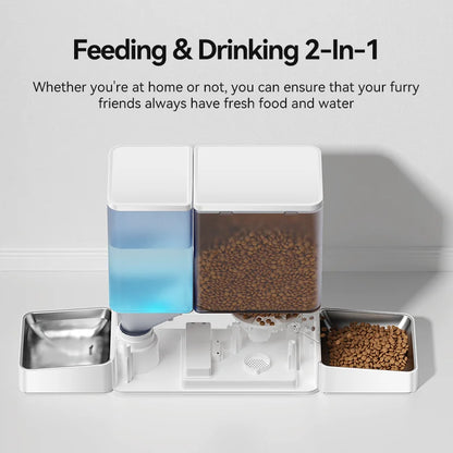 WiFi Smart Pet Feeder and Water Fountain (8.5L) - side view