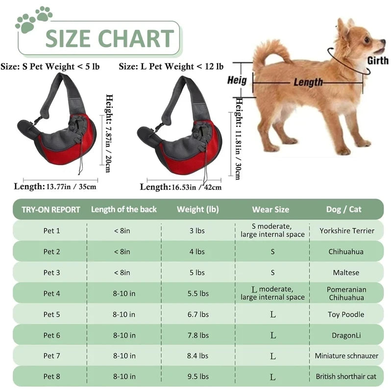 Cross-Body Mesh Pet Shoulder Bag for Cats and Small Dogs