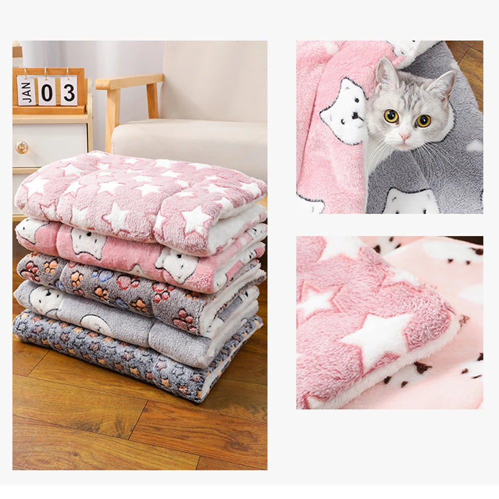 Soft Flannel Pet Sleeping Mat for Cats and Small Dogs - view 11
