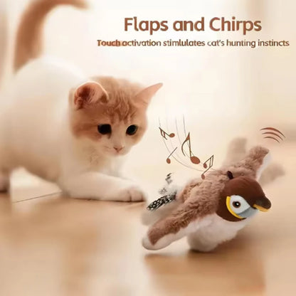 Touch-Activated Chirping Bird Cat Toy - close-up