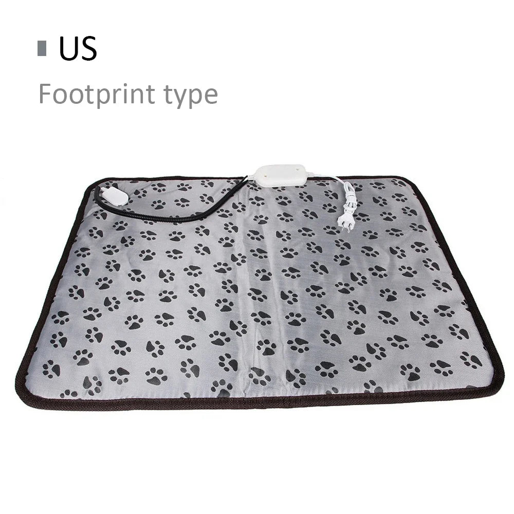 Waterproof Indoor Pet Heating Pad (45 x 45 cm) - Footprint pattern US / 50CMx70CM
