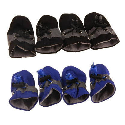 Waterproof Anti-Slip Winter Dog Boots with Socks (4 Pack)