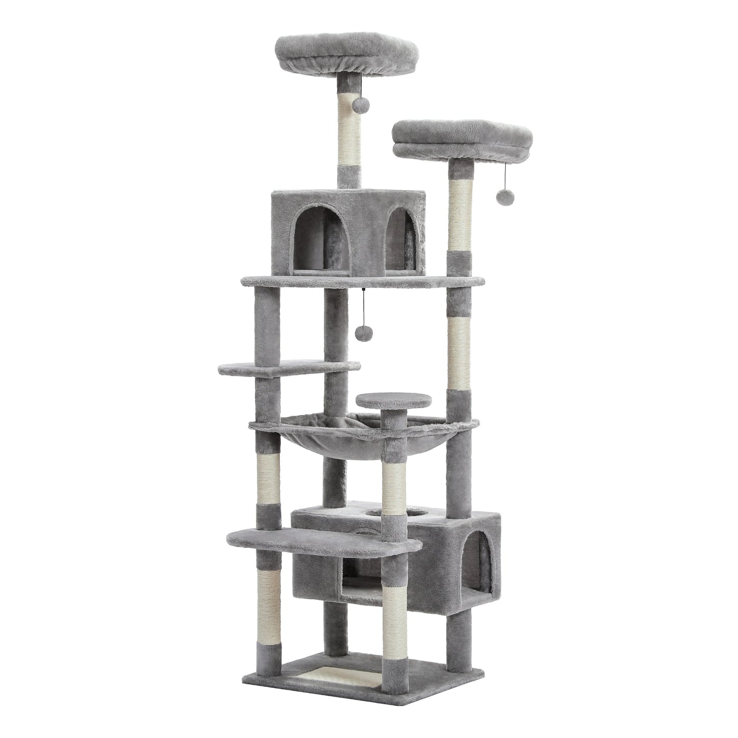 Large Multi-Level Plush Cat Tree with Condos - AMT0204GY