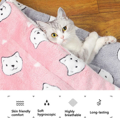 Soft Flannel Pet Sleeping Mat for Cats and Small Dogs - detail