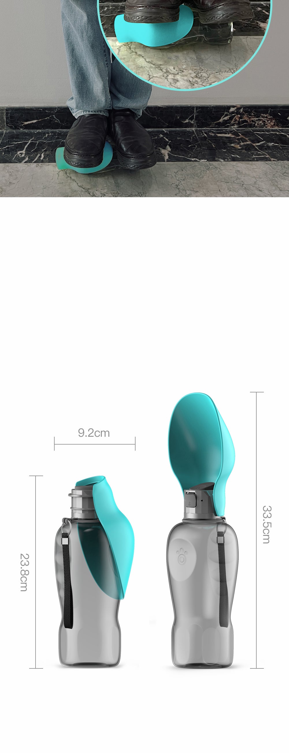 800ml Portable Dog Water Bottle for Travel - view 15