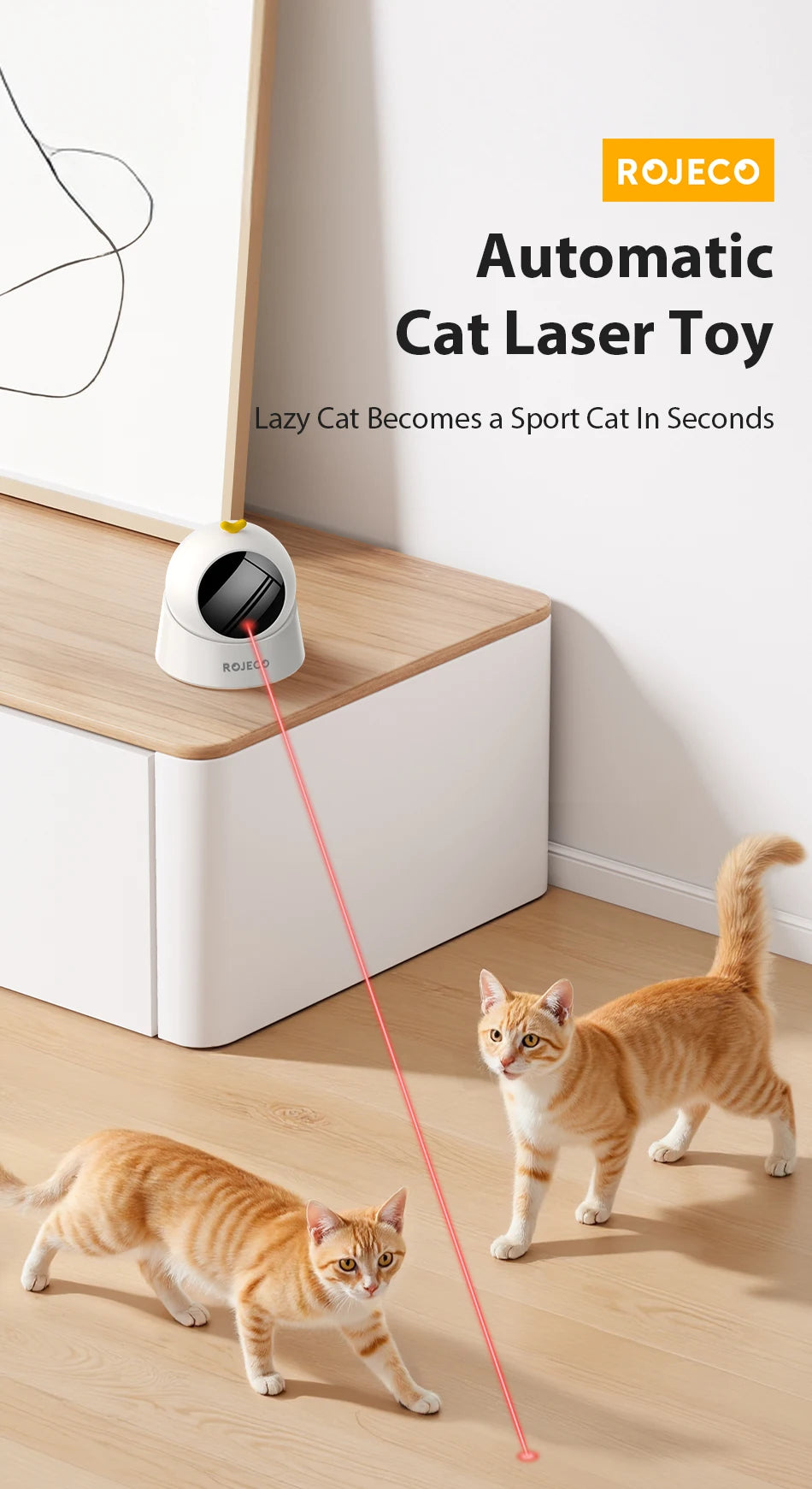 Automatic 360 Degree Laser Cat Toy - from above