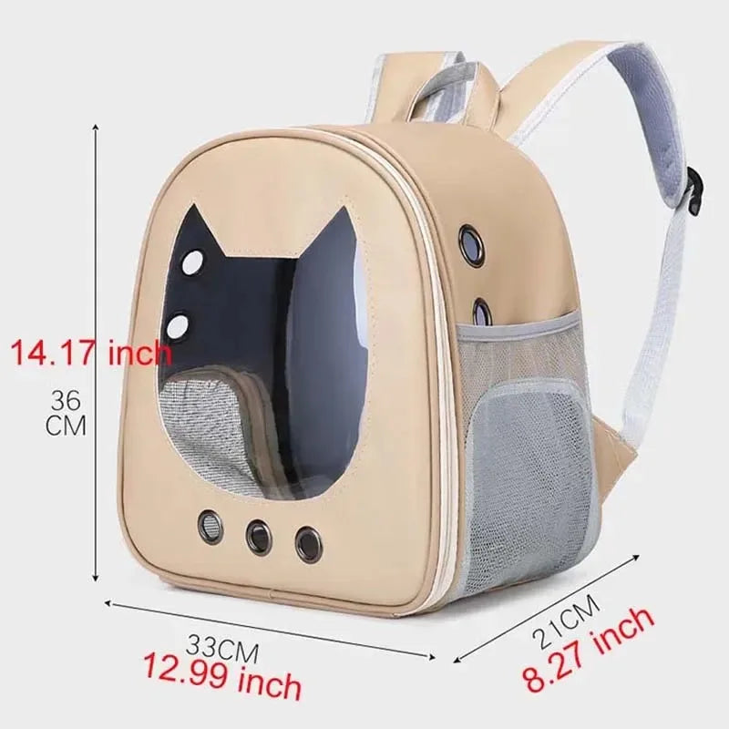 Foldable Transparent Pet Backpack for Cats and Small Dogs - detail