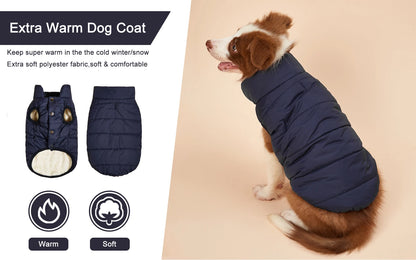 Cold-Proof Winter Dog Jacket with Fleece Lining - alternate angle