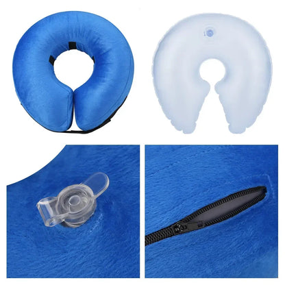 Inflatable Recovery Cone Collar for Dogs and Cats - in use