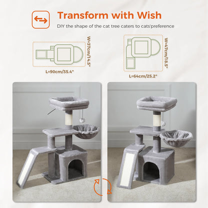 Cat Activity Tree with Hammock and Removable Perch - view 32