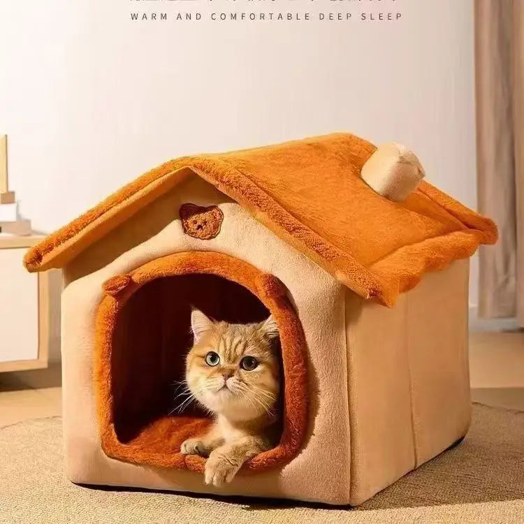 All-Season Removable Washable Dog House Bed - from above