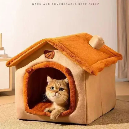 All-Season Removable Washable Dog House Bed - from above