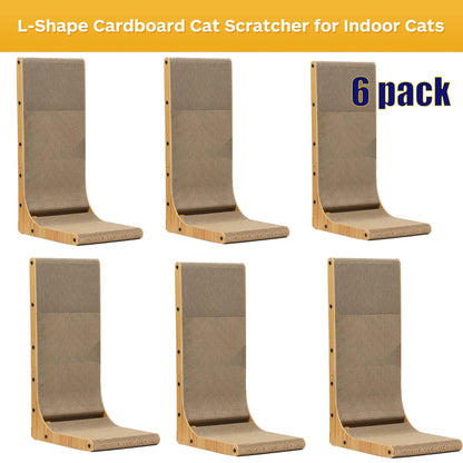 L-Shape Cardboard Cat Scratcher (23.6 Inch) - 6Pcs