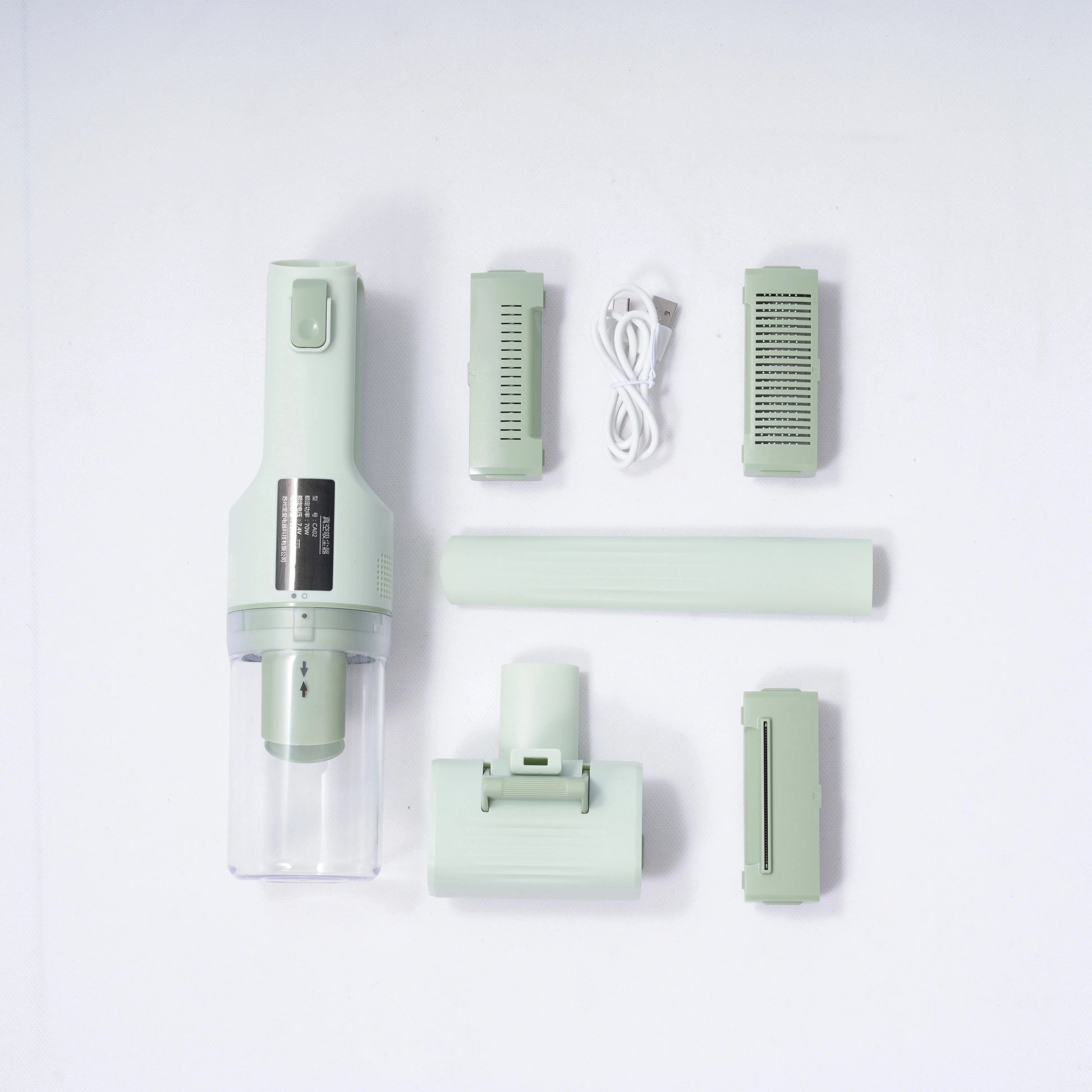 Pet Grooming Vacuum Kit with 5 Brushes for Cats and Dogs - Green