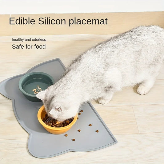 Waterproof Silicone Pet Feeding Mat with Raised Edge - side view
