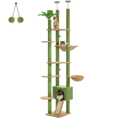 Height Adjustable Floor-to-Ceiling Cat Tree with Hammock - view 22