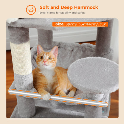 Large Cat Tree Tower with Hammock and Padded Perches - view 46