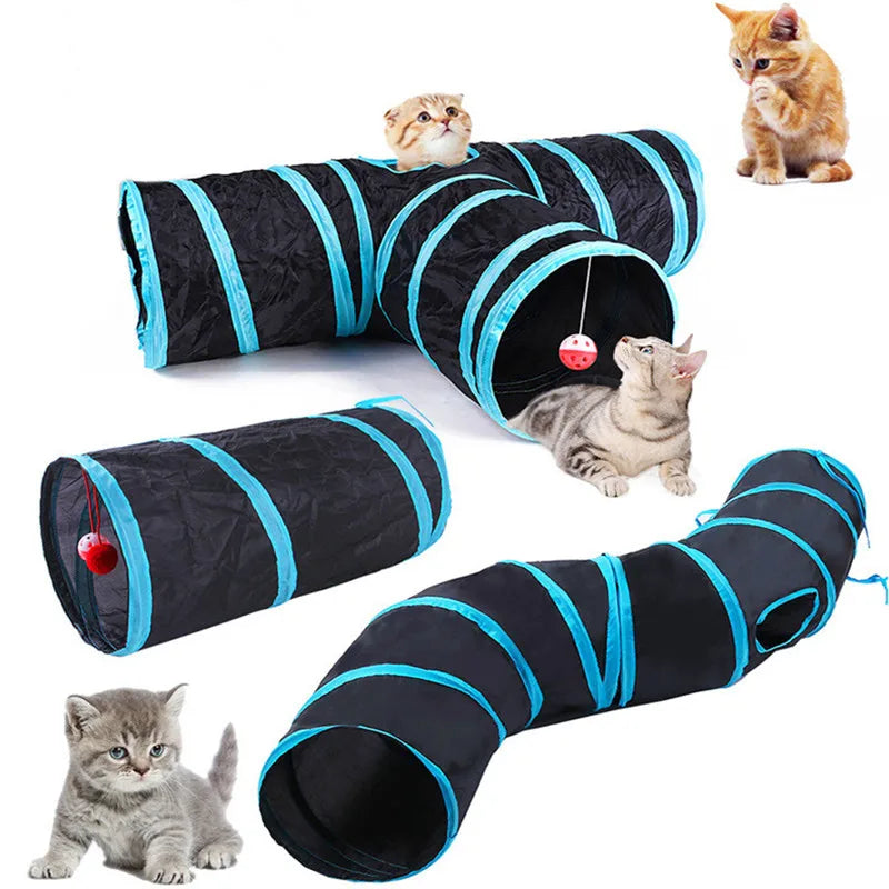 Foldable Cat Tunnel with Crinkle Paper for Indoor Play