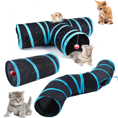 Foldable Cat Tunnel with Crinkle Paper for Indoor Play
