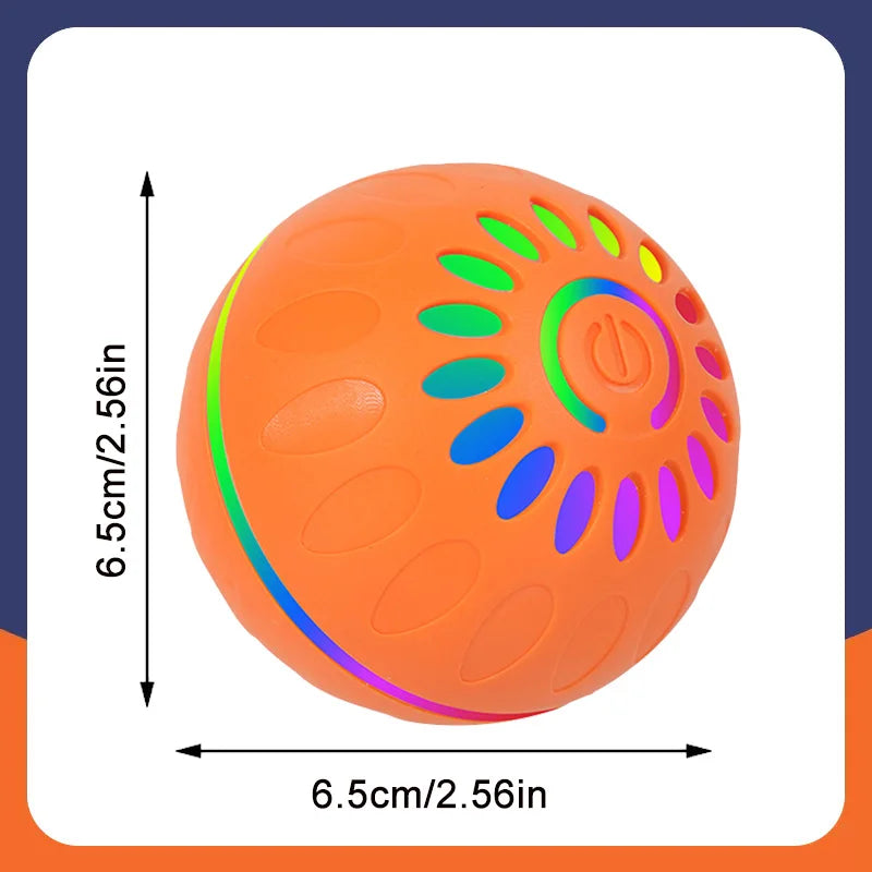 USB Rechargeable Smart Rolling Dog Ball - Orange KH