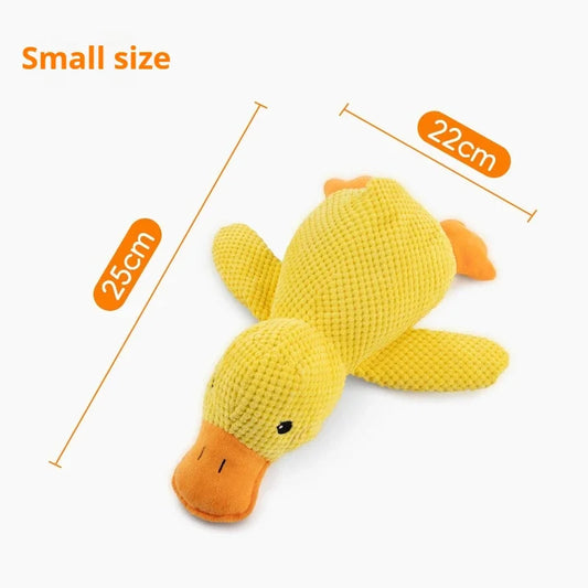 Plush Squeaky Duck Dog Companion Toy - side view