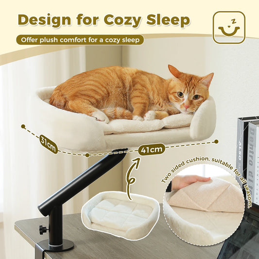 360 Degree Rotatable Cat Desk Bed with Adjustable Stand - side view