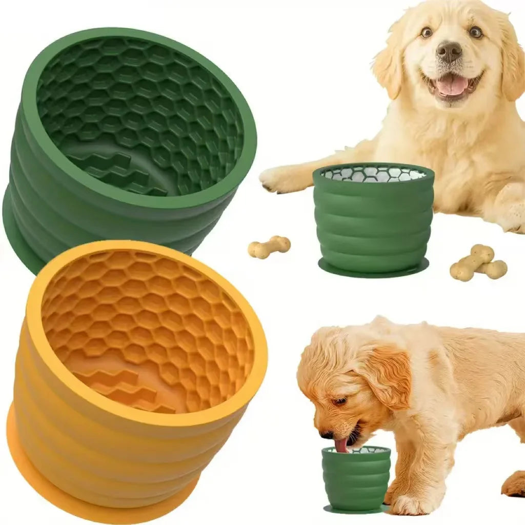 Silicone Slow Feeder Dog Bowl for Small and Medium Breeds