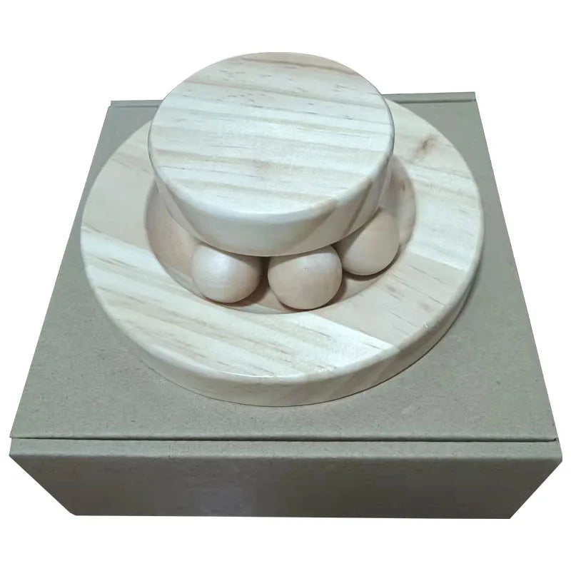 Wooden Cat Toy Tower with Ball Tracks (2 or 3 Levels) - detail