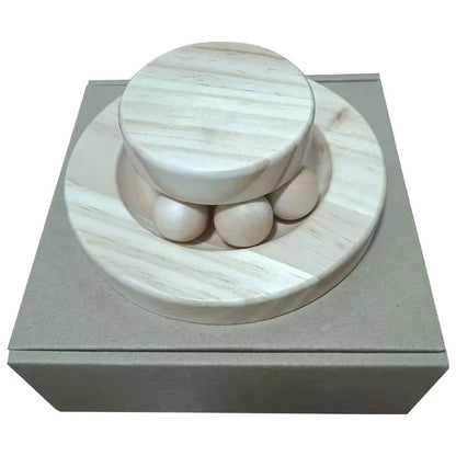 Wooden Cat Toy Tower with Ball Tracks (2 or 3 Levels) - detail