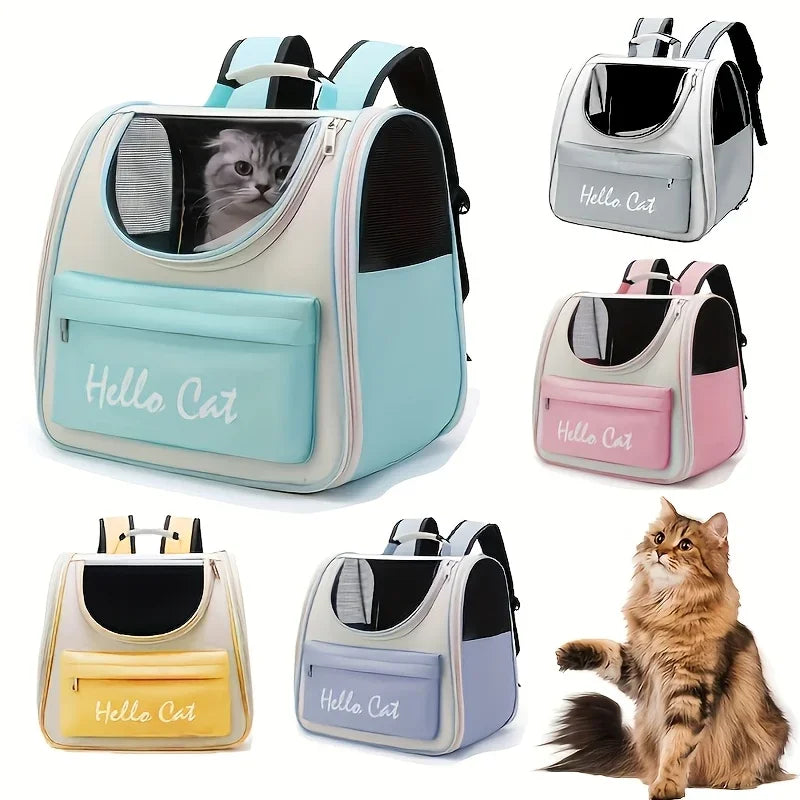Collapsible Mesh Pet Backpack for Cats and Small Dogs