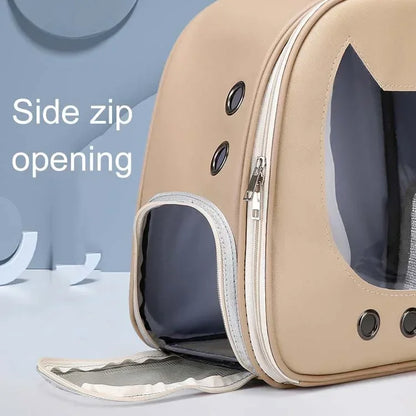 Foldable Transparent Pet Backpack for Cats and Small Dogs - view 12