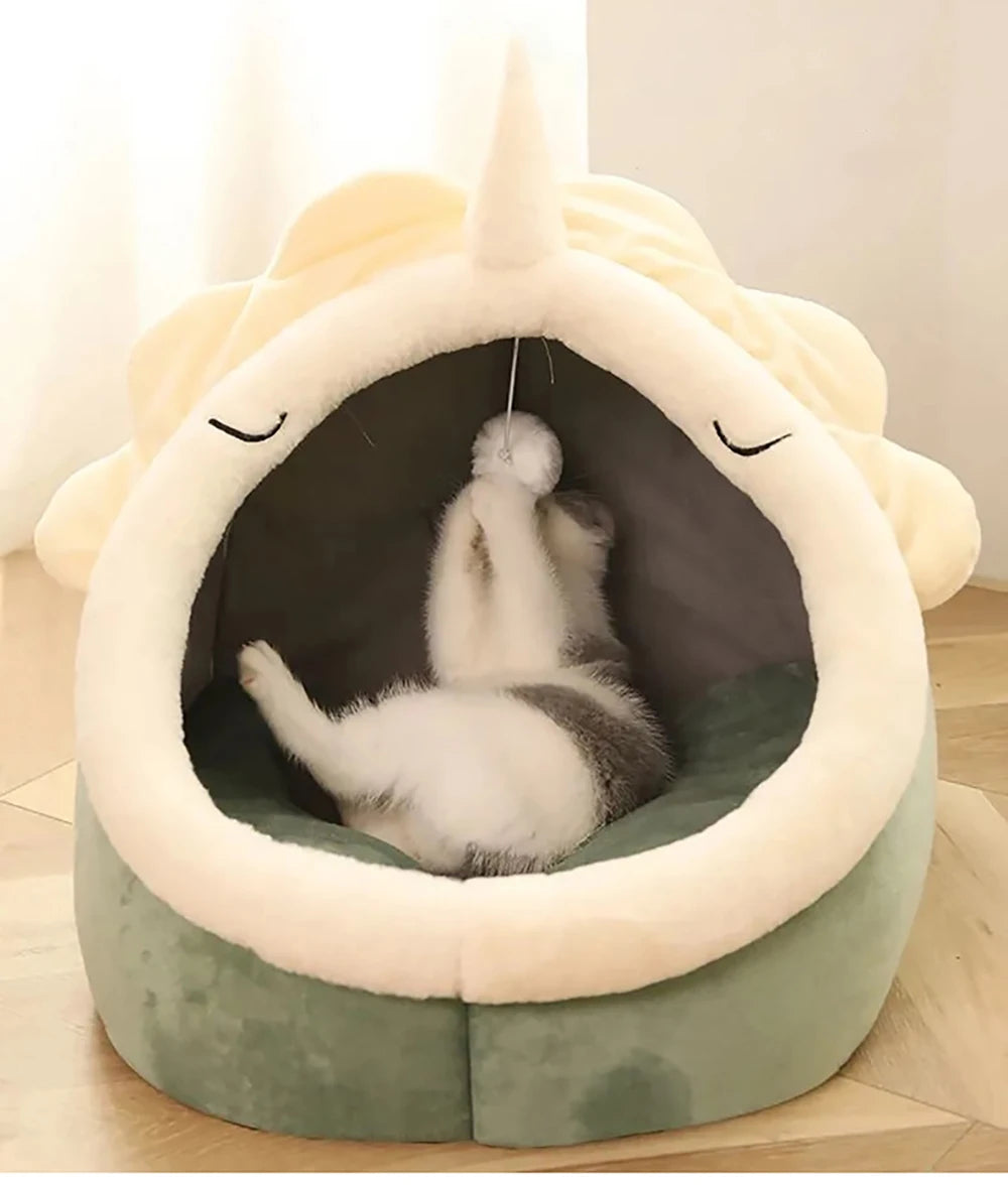 Foldable Cartoon Cat Cave Bed (Washable) - size reference