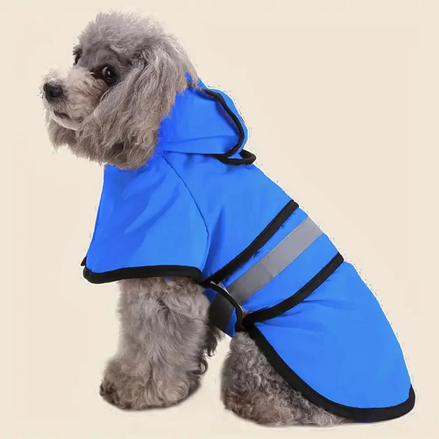Waterproof Windproof Adjustable Dog Raincoat - Blue / XS（old）