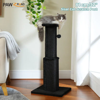Large Sisal Cat Scratching Post with Dangling Ball - feature view